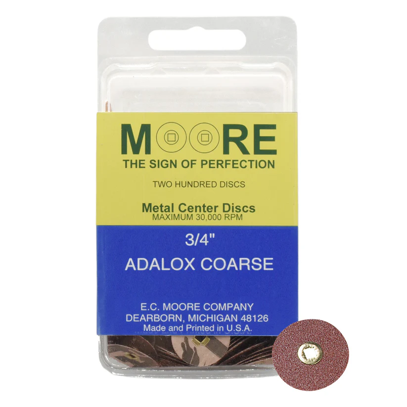 [845-3103] Adalox 3/4" Coarse Moore Snap-On Discs (200)