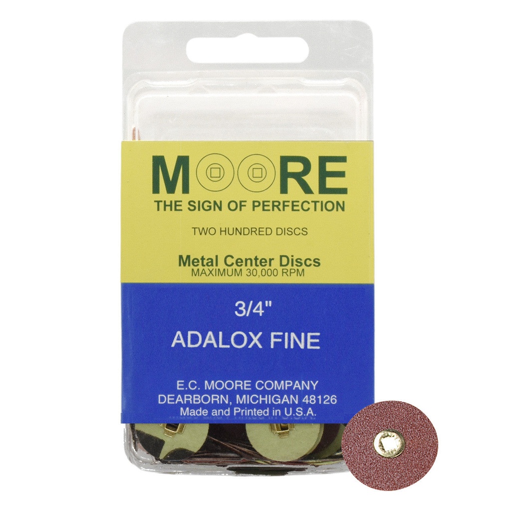 [845-3107] Adalox 3/4" Fine Moore Snap-On Discs (200)