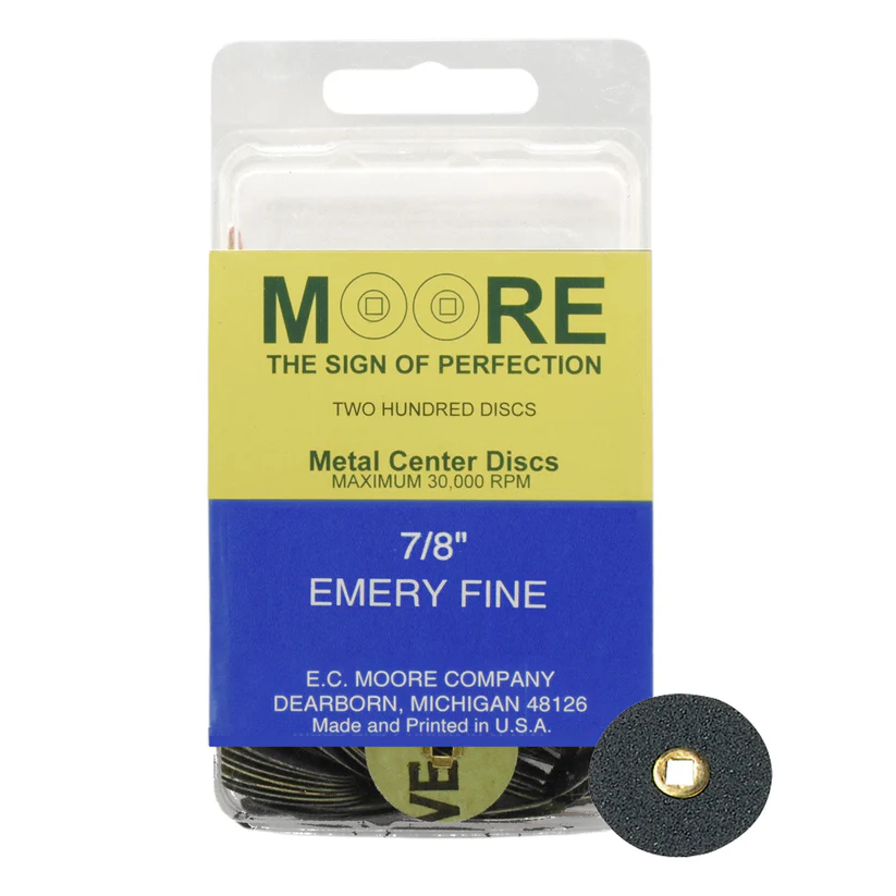 Emery 7/8" Fine Moore Snap-On Discs (200)