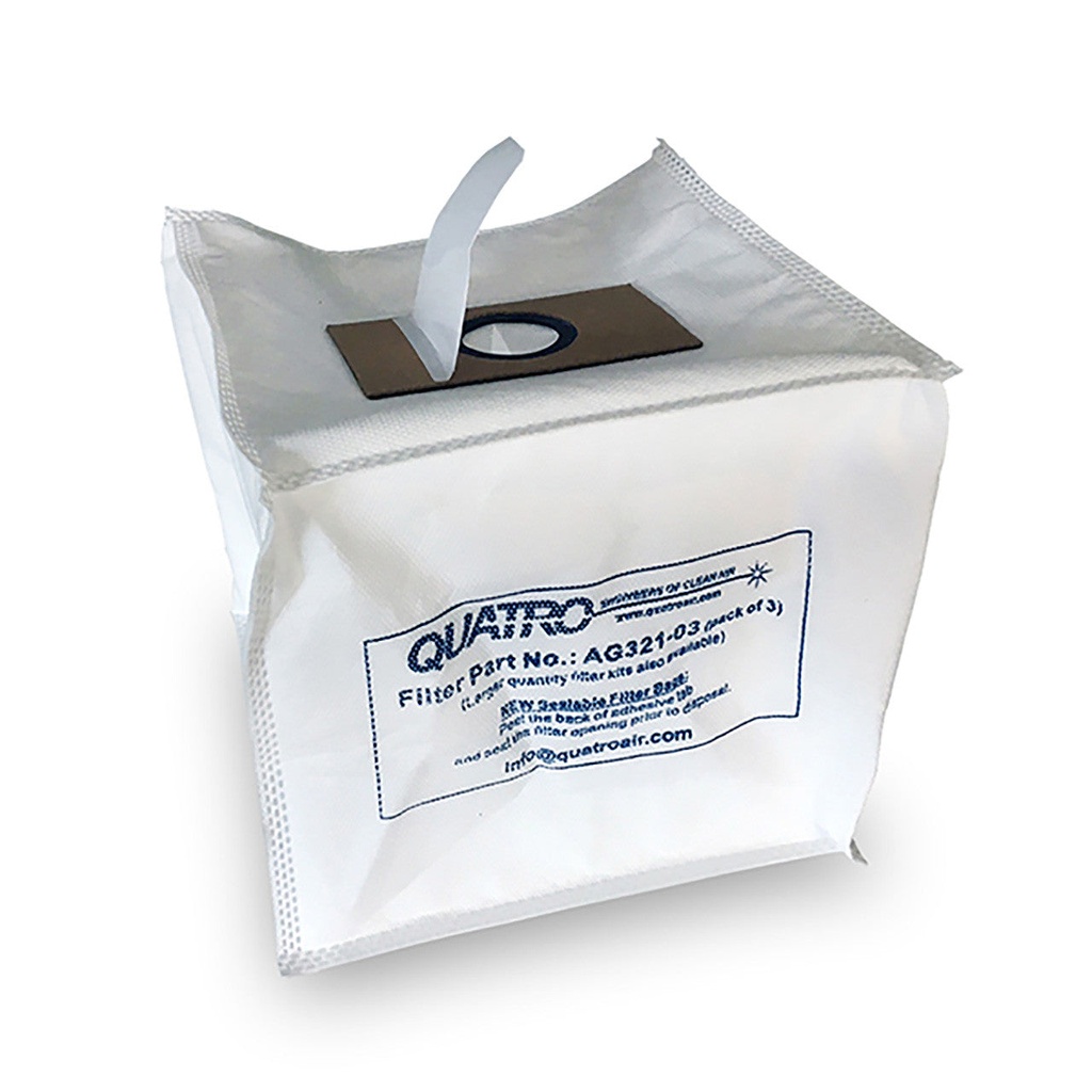 [854-1548] Repl. Sealable Filter Bags for Quatro GoldVault (pkg of 3)